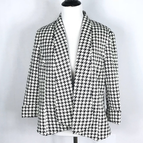 Kasper Jackets & Blazers - Kasper Houndstooth open front blazer size 6